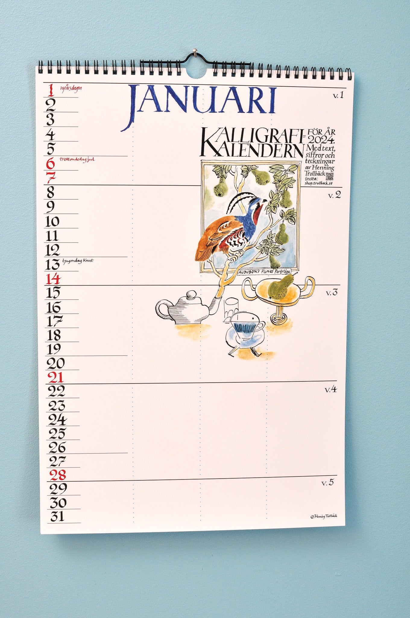 Kalligrafiväggkalendern 2024