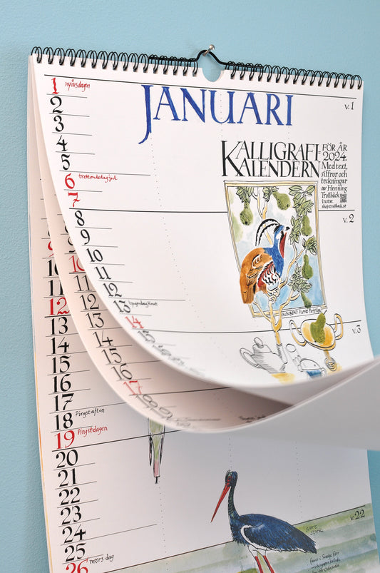 Kalligrafiväggkalendern 2024