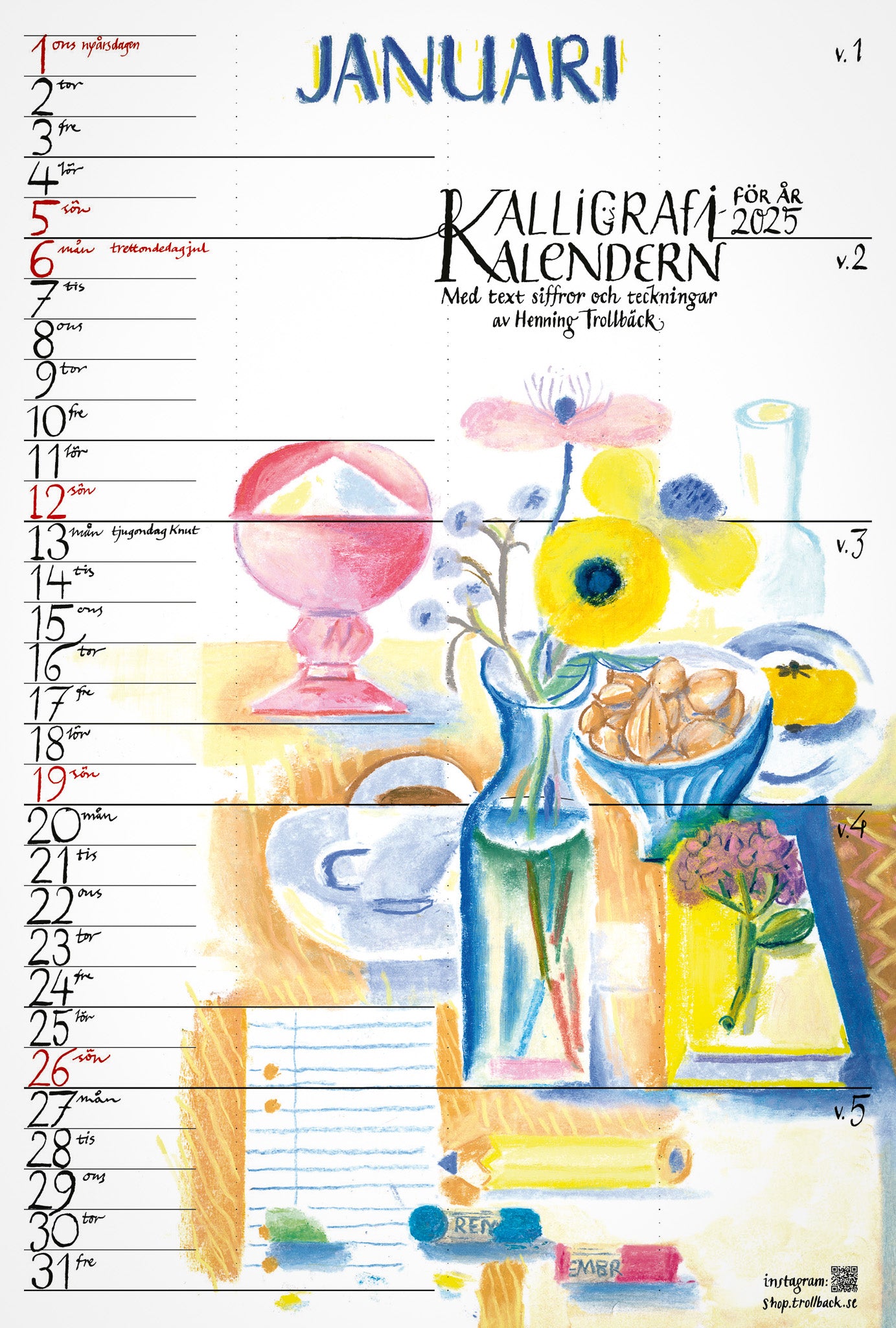 REA! Kalligrafikalendern 2025