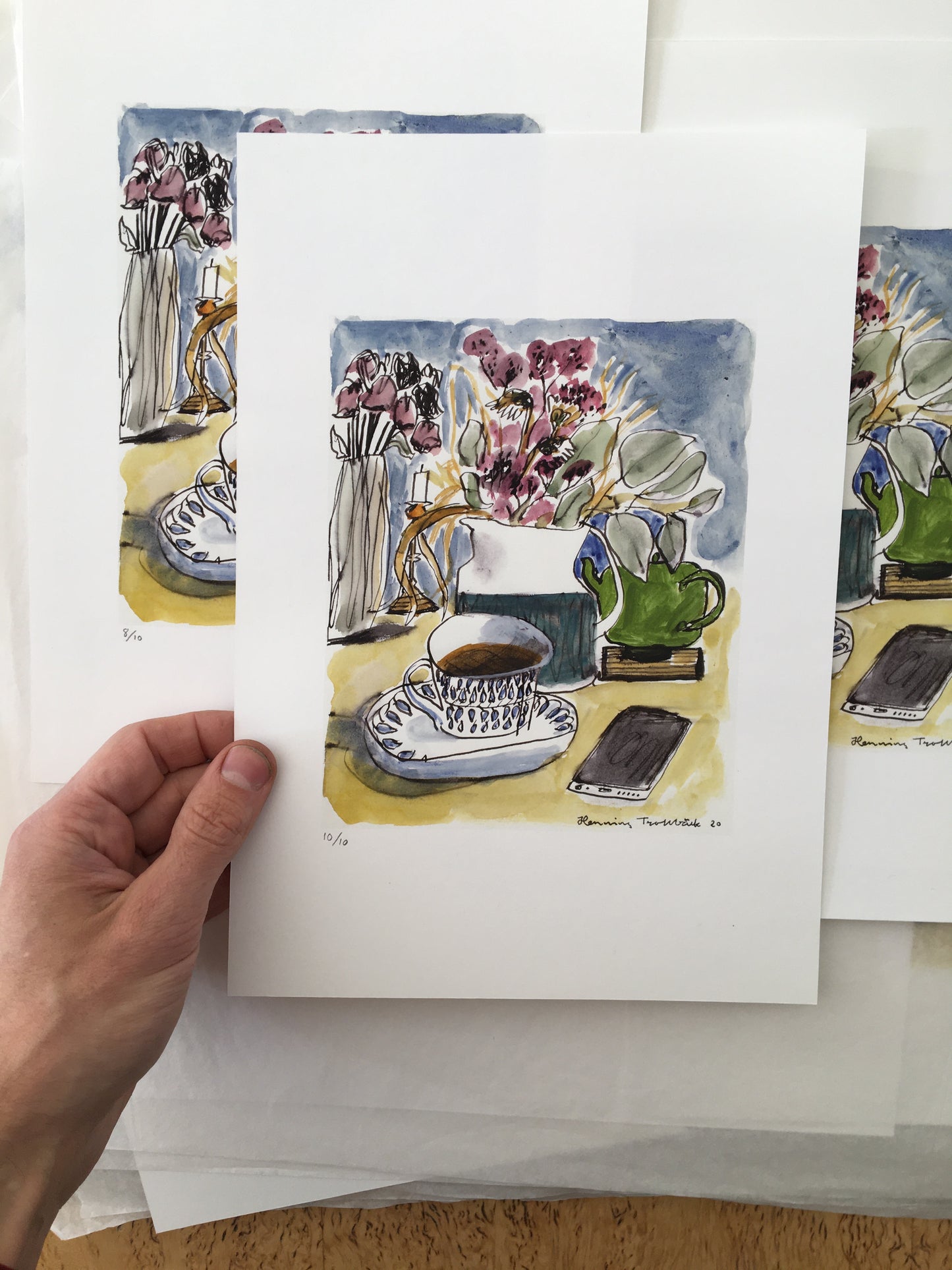Tea and flowers - Limited Edition Art Print