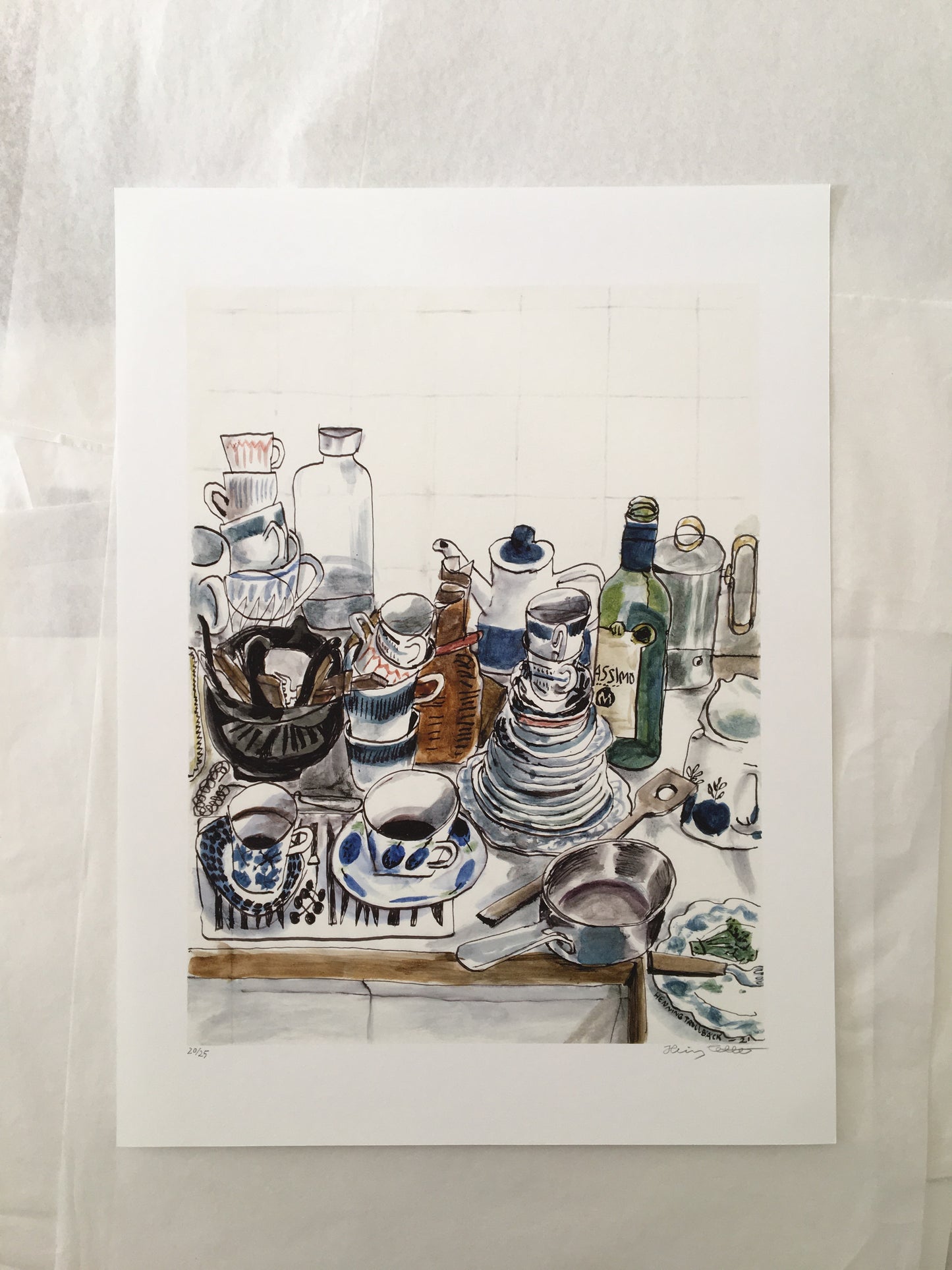 Cups and Dishes - Limited Edition Art Print