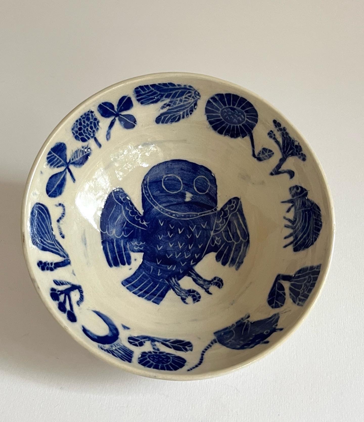 Cobalt Blue Owl Bowl
