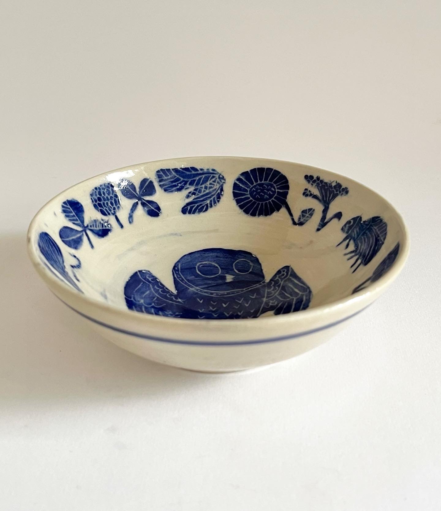 Cobalt Blue Owl Bowl
