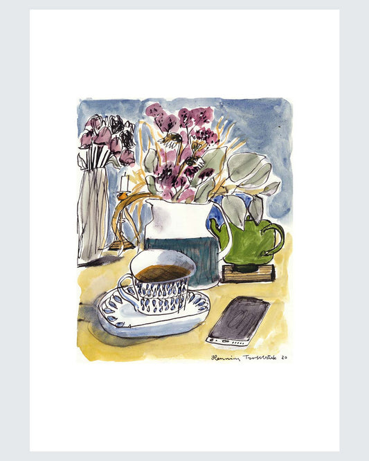 Tea and flowers - Limited Edition Art Print